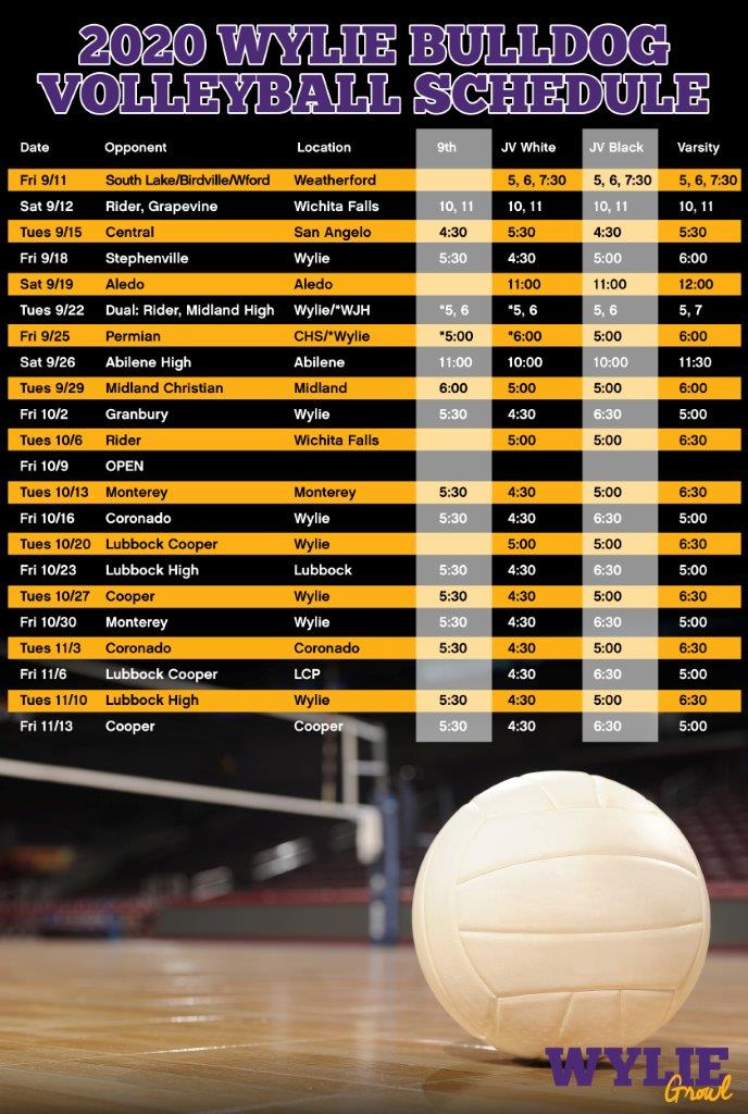 Wylie 2020-2021 Volleyball Schedule - The Wylie Growl