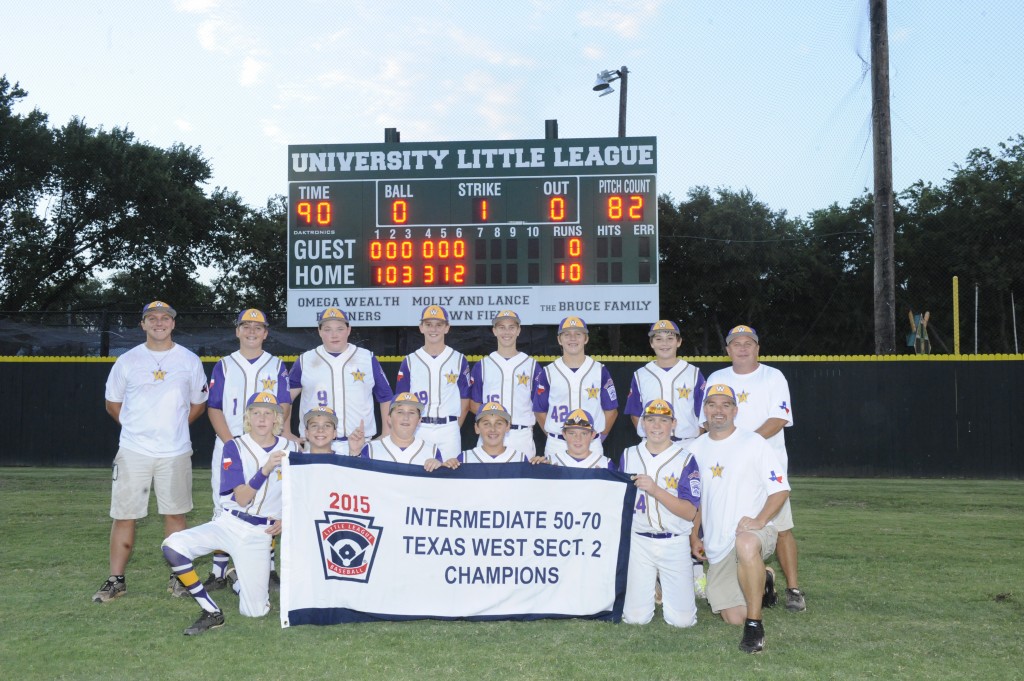 The Wylie Intermediate All-Star team won both the District 5 Championship and the Section 2 Tournament Championship and qualified to play in the Texas West State Championship.