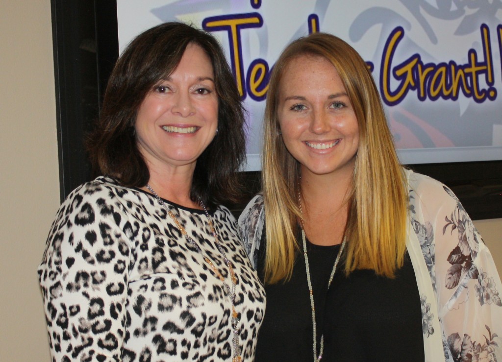 ECC Principal Lisa Salmon (left) poses for a picture with her new teacher Robin Ricker.