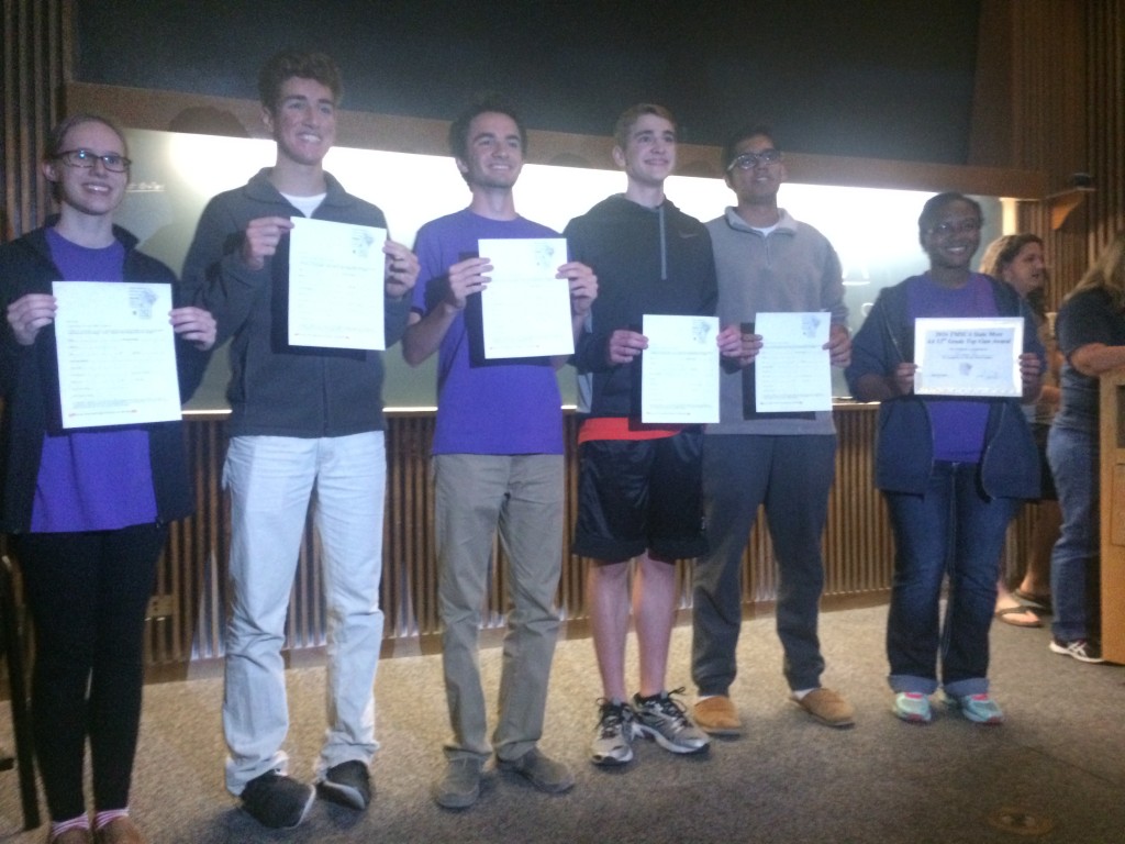 The Top 6 senior students at the TMSCA State Meet included four Wylie students (from left) Bethany Witemeyer, Brian Fakhoury and Caden Ellis and Mariana Pye on the far right.
