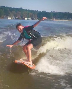 Graham Andrew (6th) wake surfing